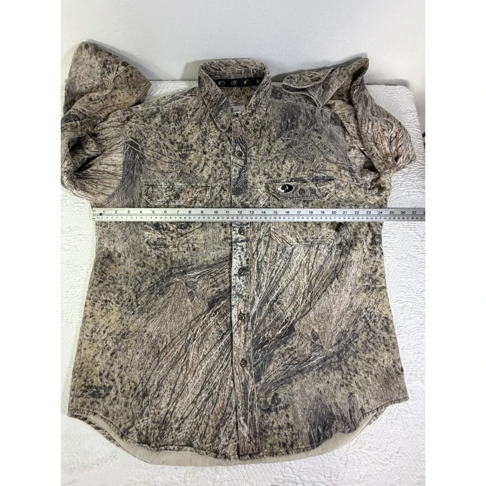Mossy Oak Apparel‎ Explorer LS Shirt Mens Large Brush Camo Button Down